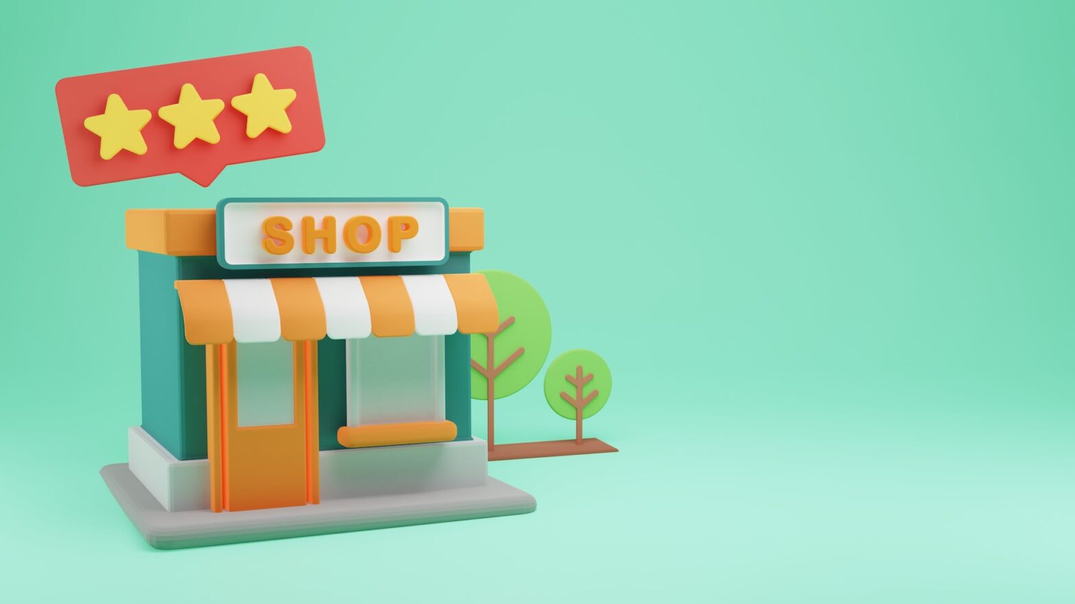 A 3d model of a shop